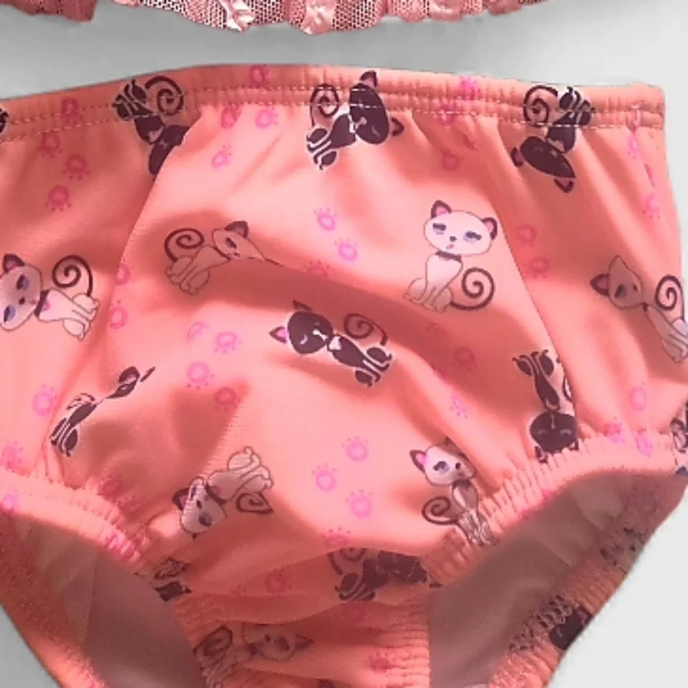 Frankie & Daisy 2 Piece Infant Kitty Swim Suit NWT